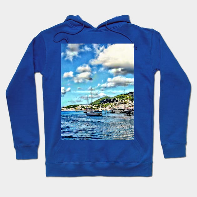 St. Thomas VI - Boats in Harbor Hoodie by SusanSavad